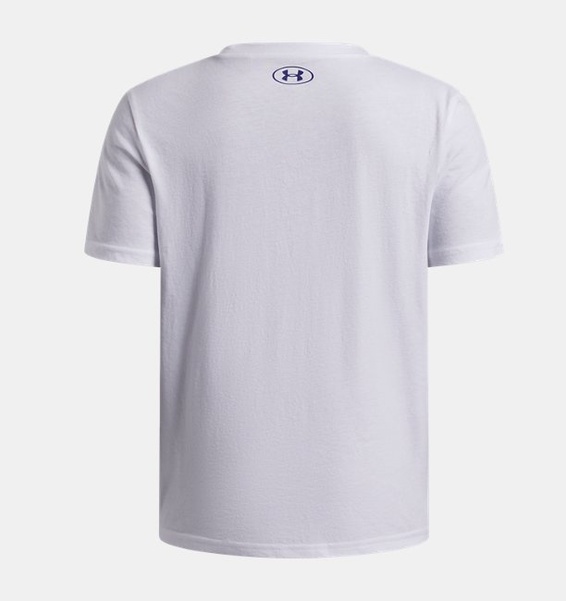 Beyaz Erkek Çocuk UA Logo Blur Kısa Kollu T-Shirt