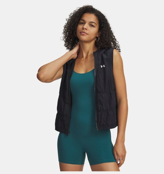 Siyah Kadın UA Rival Woven Ruched Yelek