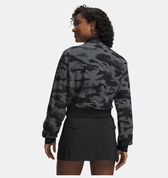Gri Kadın UA Unstoppable Mesh Camo Bomber Ceket