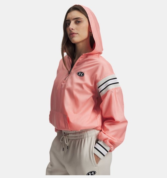 Pembe Kadın UA Icon Woven Heritage 1/4 Fermuarlı Sweatshirt