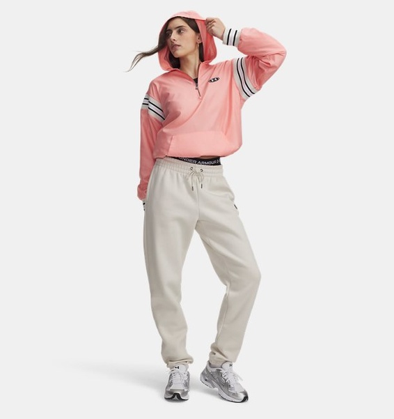 Pembe Kadın UA Icon Woven Heritage 1/4 Fermuarlı Sweatshirt