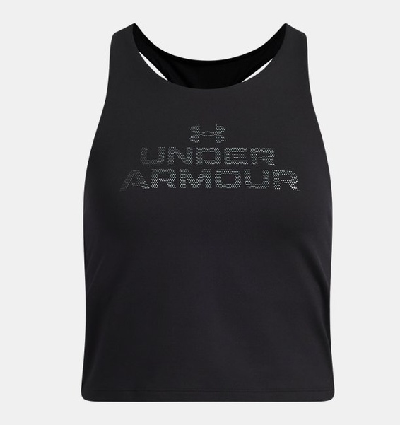 Siyah Kız Çocuk UA Motion Branded Crop Atlet