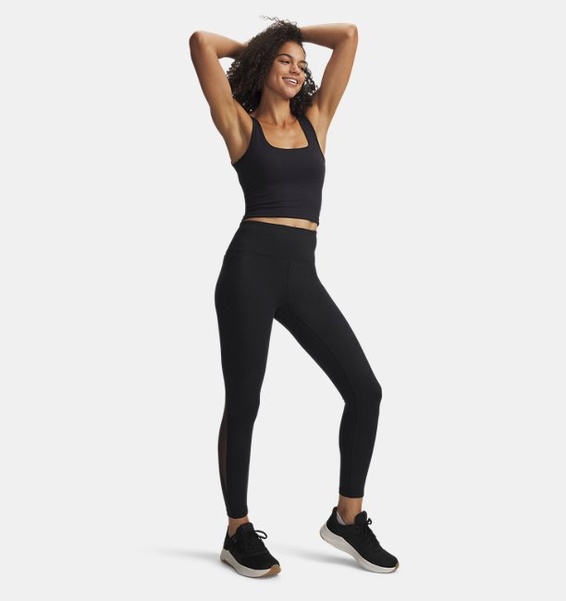 Siyah Kadın UA Motion Mesh Bilekte Tayt