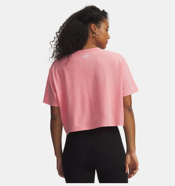 Pembe Kadın UA Rival Boxy Wash T-Shirt
