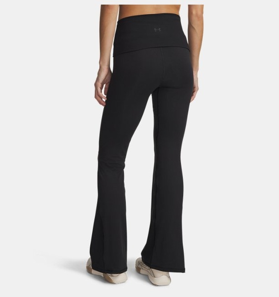 Siyah Kadın UA Meridian Rib Foldover Flare Eşofman Altı