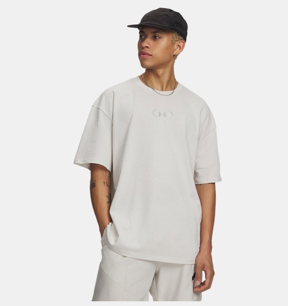 Beyaz Erkek UA Unstoppable+ Heavyweight Kısa Kollu T-Shirt