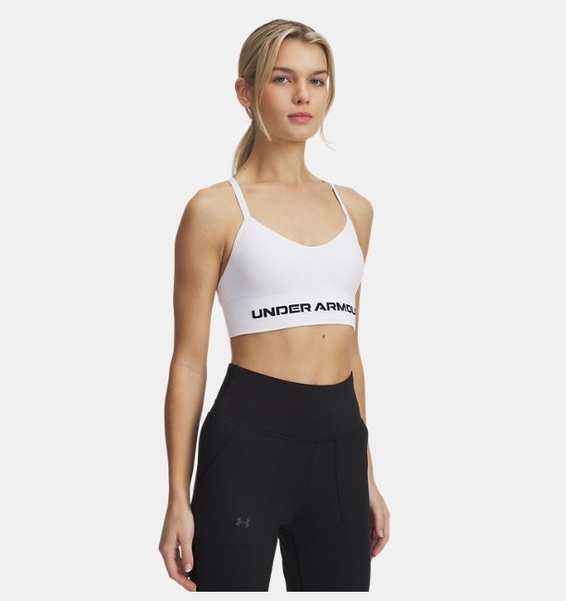 Beyaz Kadın UA Vanish Dikişsiz Low Spor Sütyeni