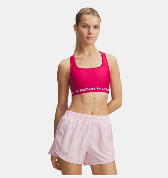 Pembe Kadın UA Crossback Mid Spor Sütyeni