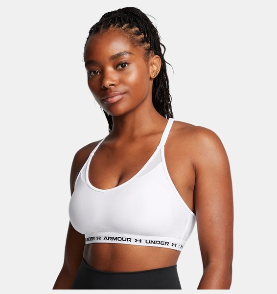 Beyaz Kadın UA Crossback Low Spor Sütyeni