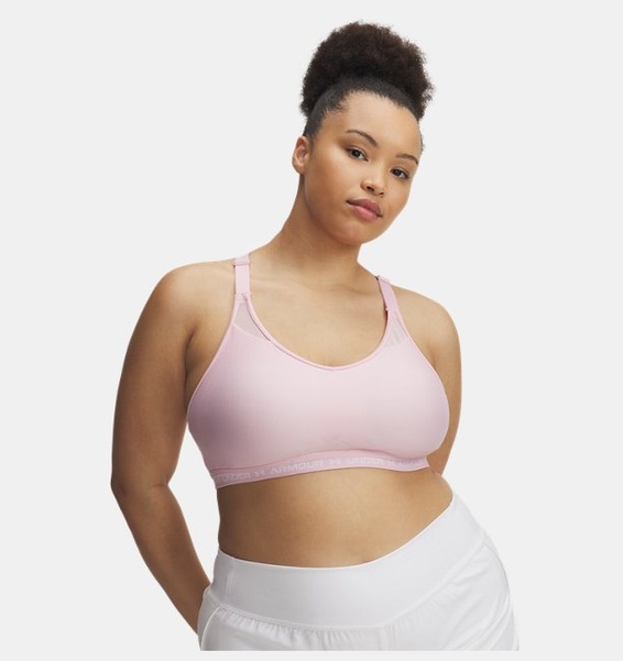 Pembe Kadın UA Crossback Low Spor Sütyeni