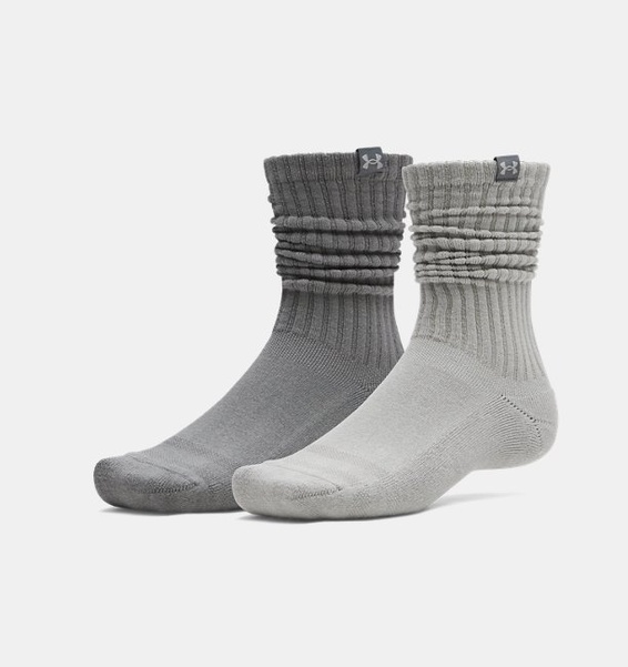 Yeşil Unisex UA 2'li Sportstyle Coton Scrunch Crew Çorap