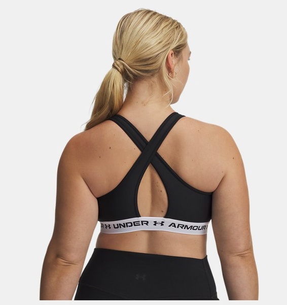 Siyah Kadın UA Crossback Mid Spor Sütyeni