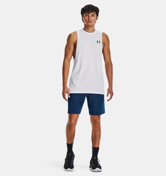 Beyaz Erkek UA Left Chest Cut Off Atlet