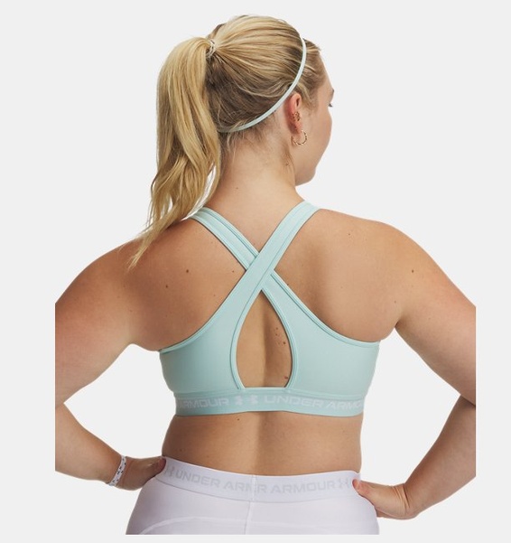 Yeşil Kadın UA Crossback Mid Spor Sütyeni