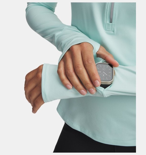 Yeşil Kadın UA Launch Pro Yarım Fermuarlı Uzun Kollu T-shirt