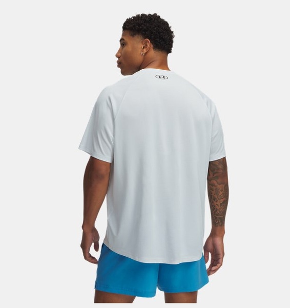 Gri Erkek UA Tech Textured Kısa Kollu T-shirt