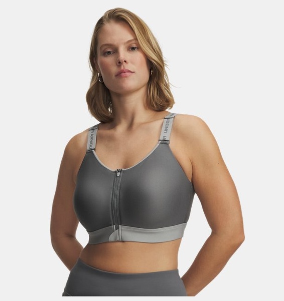 Yeşil Kadın UA Infinity High Fermuarlı 2.0 Spor Sütyeni