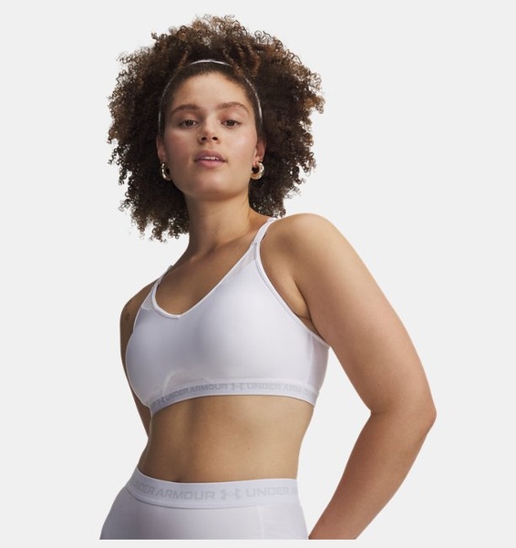 Beyaz Kadın UA Crossback Low Spor Sütyeni