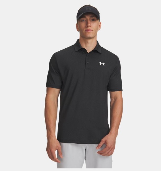 Siyah Erkek UA Playoff Jacquard Polo T-Shirt