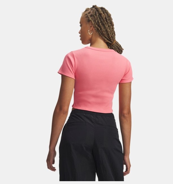 Pembe Kadın UA Rival Rib Baby Tee T-shirt