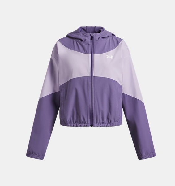 Mor Kız Çocuk UA Rival Woven Kapüşonlu Ceket