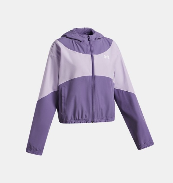 Mor Kız Çocuk UA Rival Woven Kapüşonlu Ceket