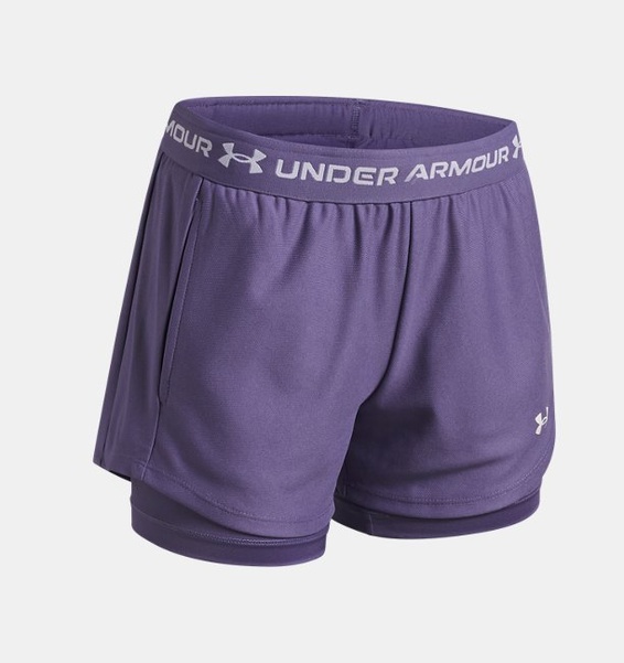 Mor Kız Çocuk UA Tech Play Up 2İn1 Şort