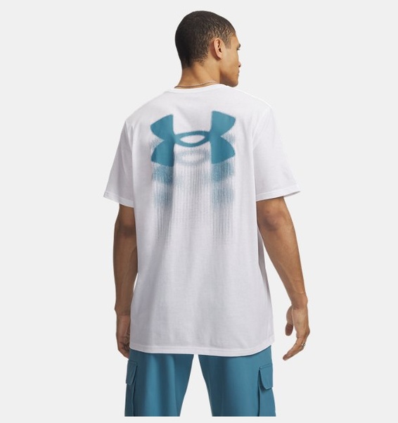 Beyaz Erkek UA Blur Logo Kısa Kollu T-Shirt