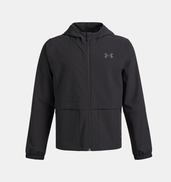 Siyah Çocuk UA Unstoppable Woven Ceket