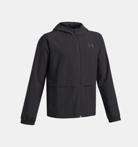 Siyah Çocuk UA Unstoppable Woven Ceket
