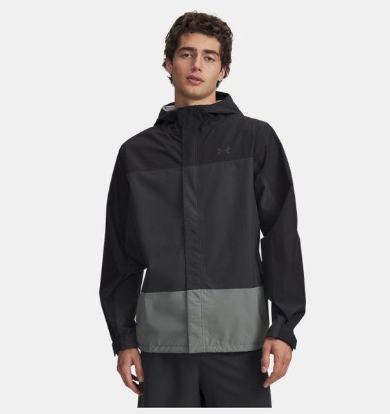 Siyah Erkek UA Cloudstrike Colorblock Yağmurluk