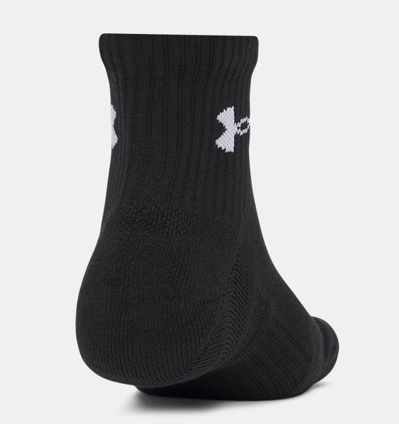 Siyah Unisex UA Performance Cotton 3'lü Paket Çorap