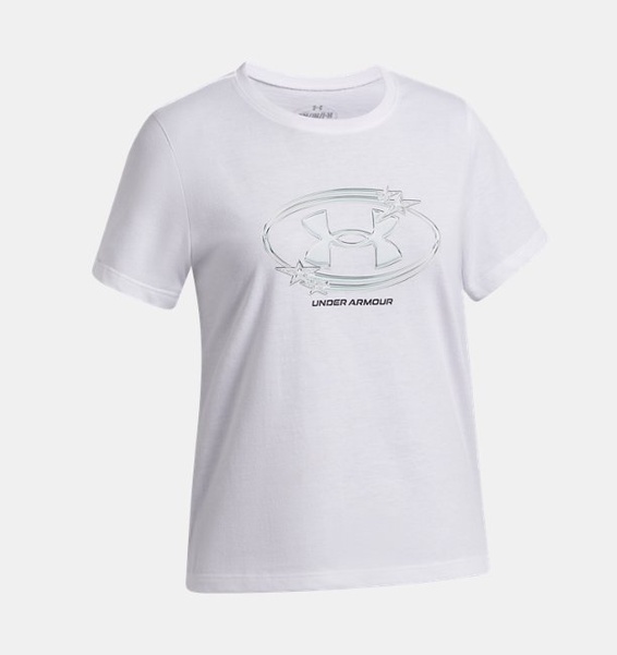 Beyaz Kız Çocuk UA Star Logo Lockertag Kısa Kollu T-Shirt