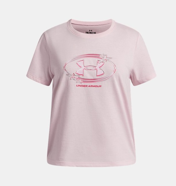 Pembe Kız Çocuk UA Star Logo Lockertag Kısa Kollu T-Shirt
