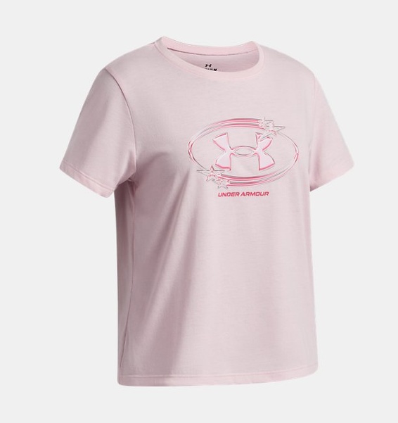 Pembe Kız Çocuk UA Star Logo Lockertag Kısa Kollu T-Shirt