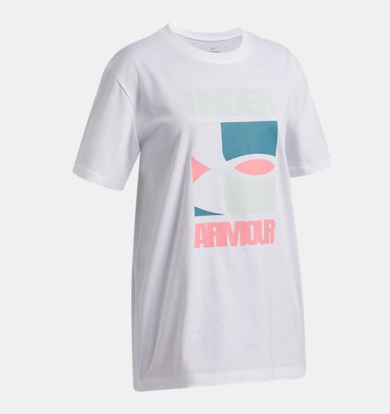 Beyaz Kız Çocuk UA Block Logo Oversize Kısa Kollu T-Shirt