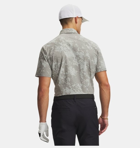 Gri Erkek UA Drive Chill Baskılı Polo T-Shirt