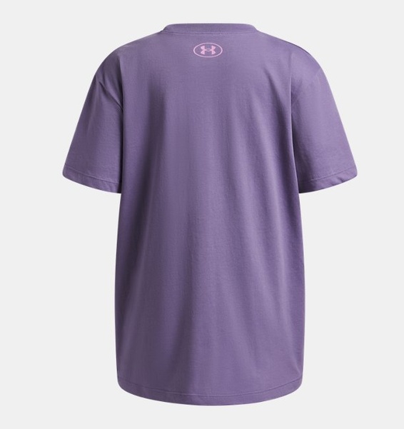 Mor Kız Çocuk UA Block Logo Oversize Kısa Kollu T-Shirt