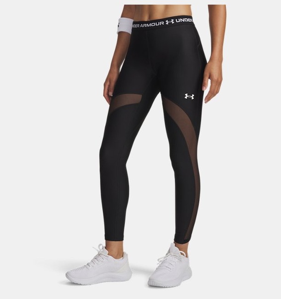 Siyah Kadın UA HeatGear Mesh Tayt