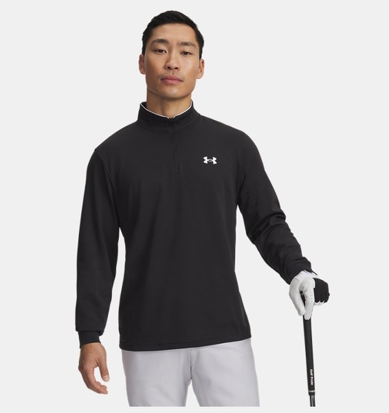 Siyah Erkek UA Matchplay 1/4 Fermuarlı Uzun Kollu T-Shirt