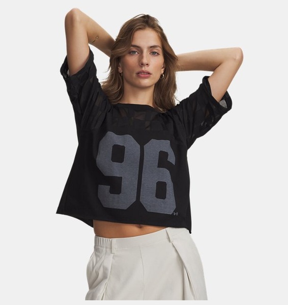 Siyah Kadın UA Burnout 96 T-Shirt