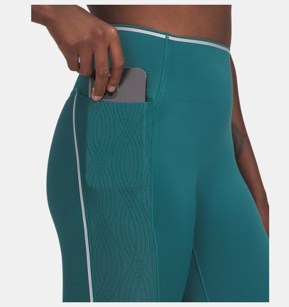 Yeşil Kadın UA Halo Jacquard Tayt