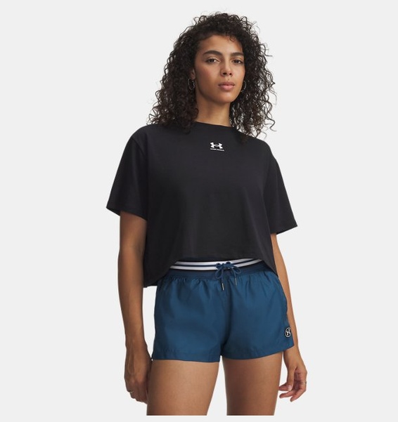 Siyah Kadın UA Rival Boxy Solid T-Shirt