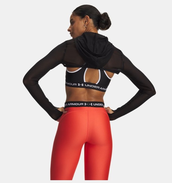 Siyah Kadın UA Vanish Elite Mesh Crop Fermuarlı Ceket