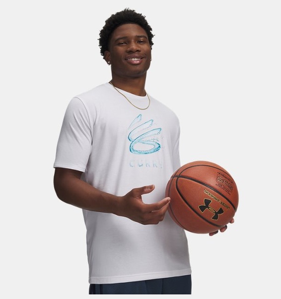Beyaz Erkek UA Curry Splash Wordmark T-Shirt