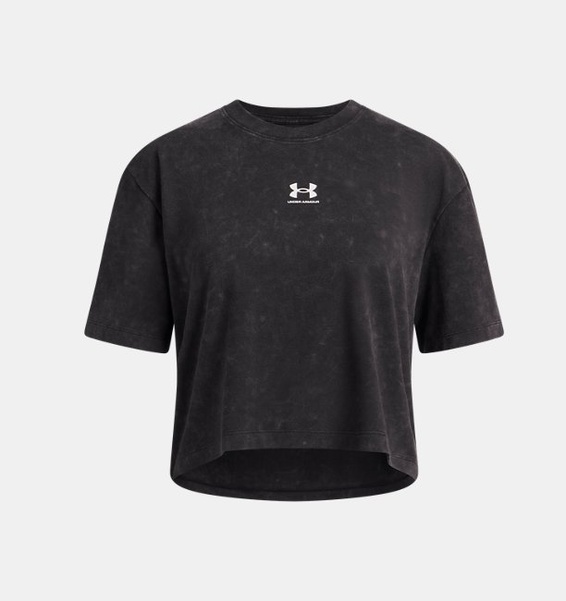 Siyah Kız Çocuk UA Rival Wash Kısa Kollu T-Shirt