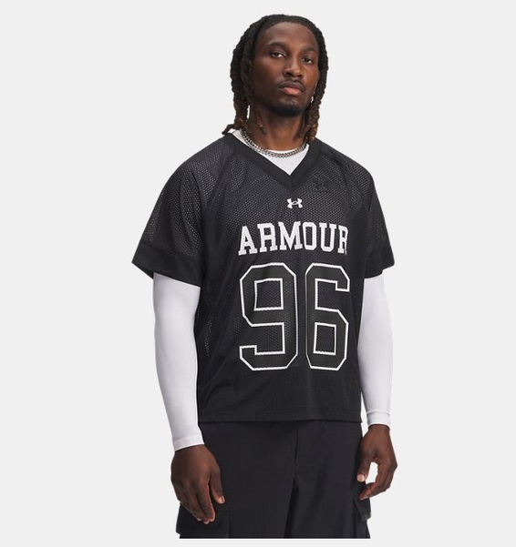 Siyah Erkek UA Mesh Jersey T-Shirt