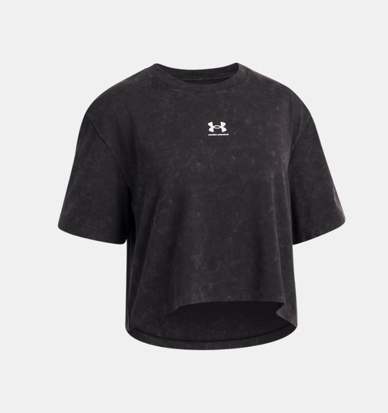 Siyah Kız Çocuk UA Rival Wash Kısa Kollu T-Shirt