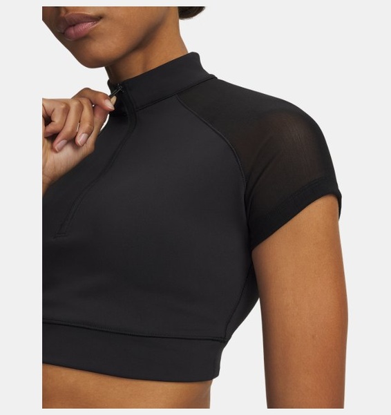 Siyah Kadın UA Vanish Elite Crop Kısa Kollu T-Shirt