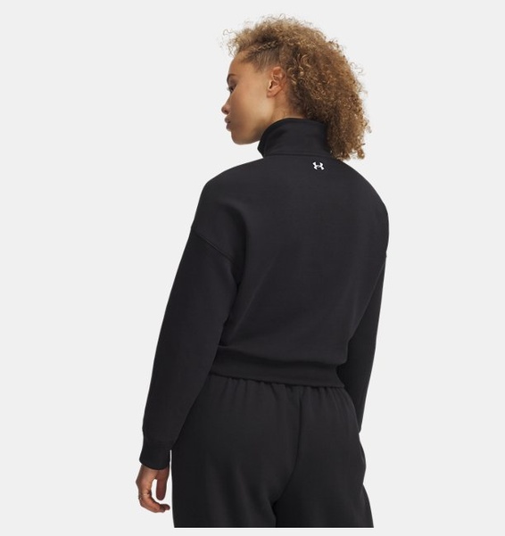 Siyah Kadın UA Rival Fleece Script Yarım Fermuarlı Sweatshirt